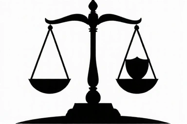 Legal scales and a shield representing compliance and risk management.