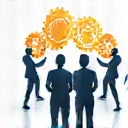 Professional team collaboration icon